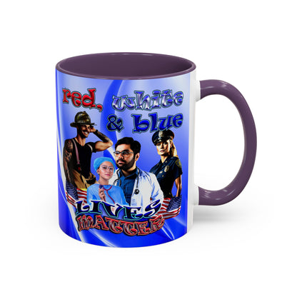 rw&b lives matter - Accent Mug (blue-white wave)