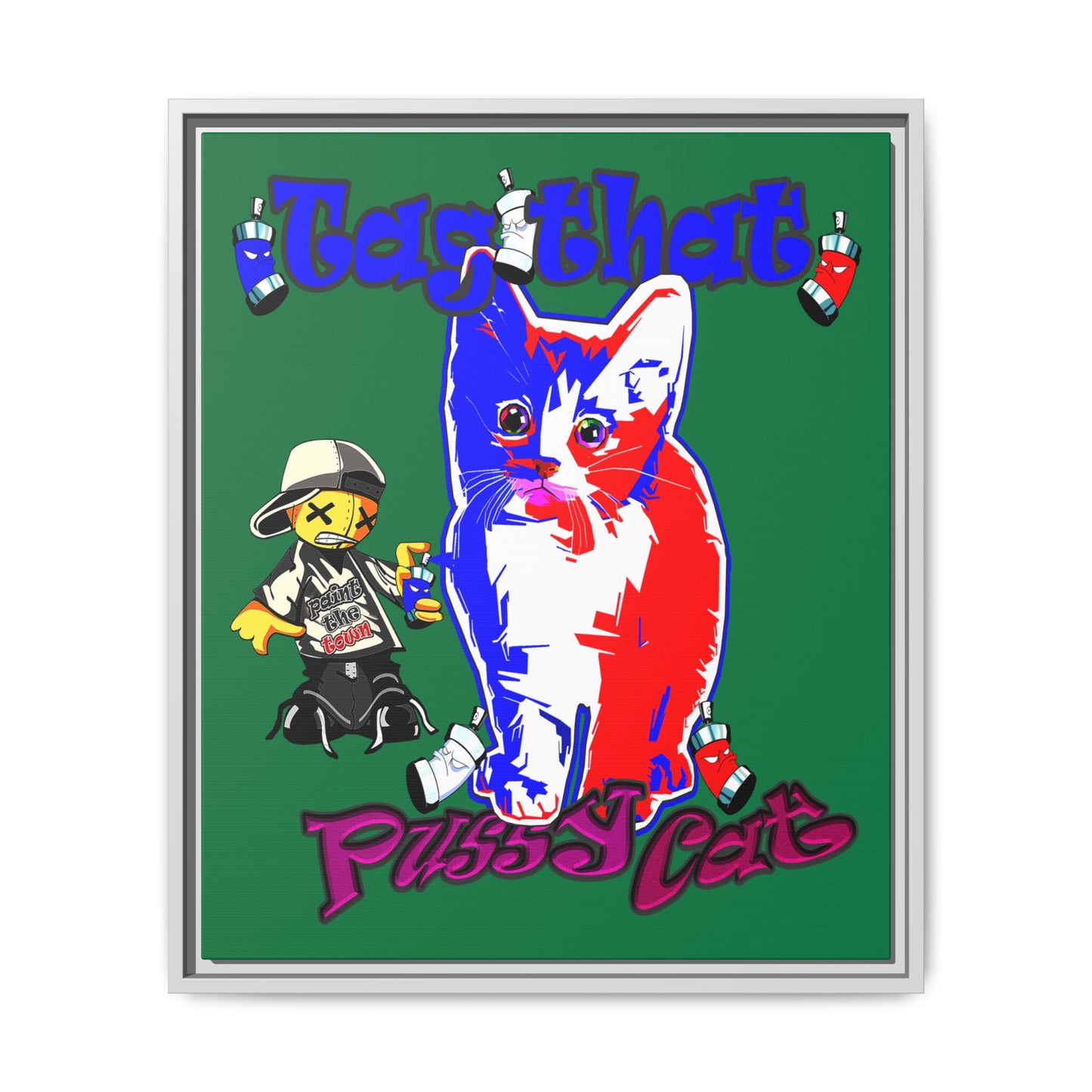 tag that - framed canvas art (dark green)