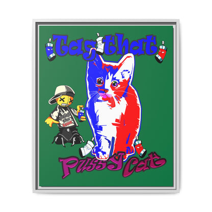 tag that - framed canvas art (dark green)