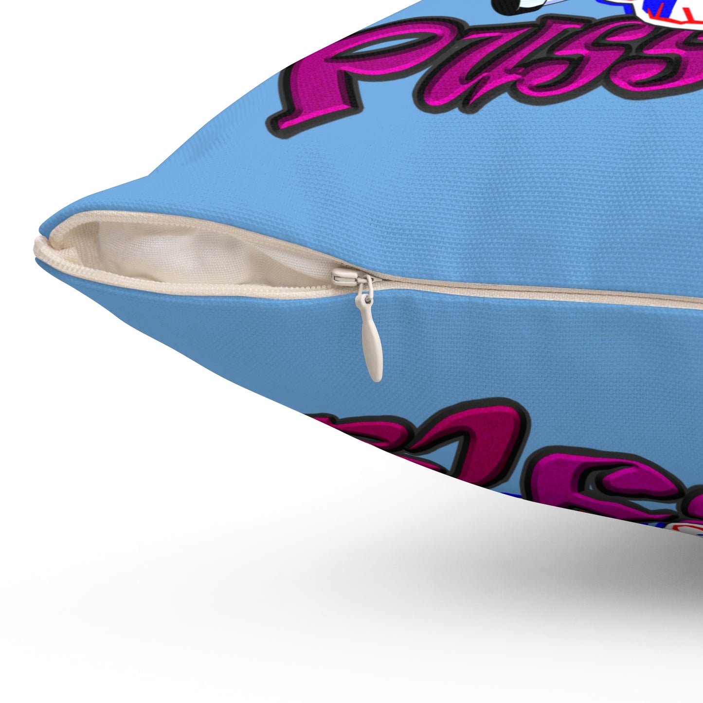 tag that - Spun Polyester Square Pillow - (light blue)