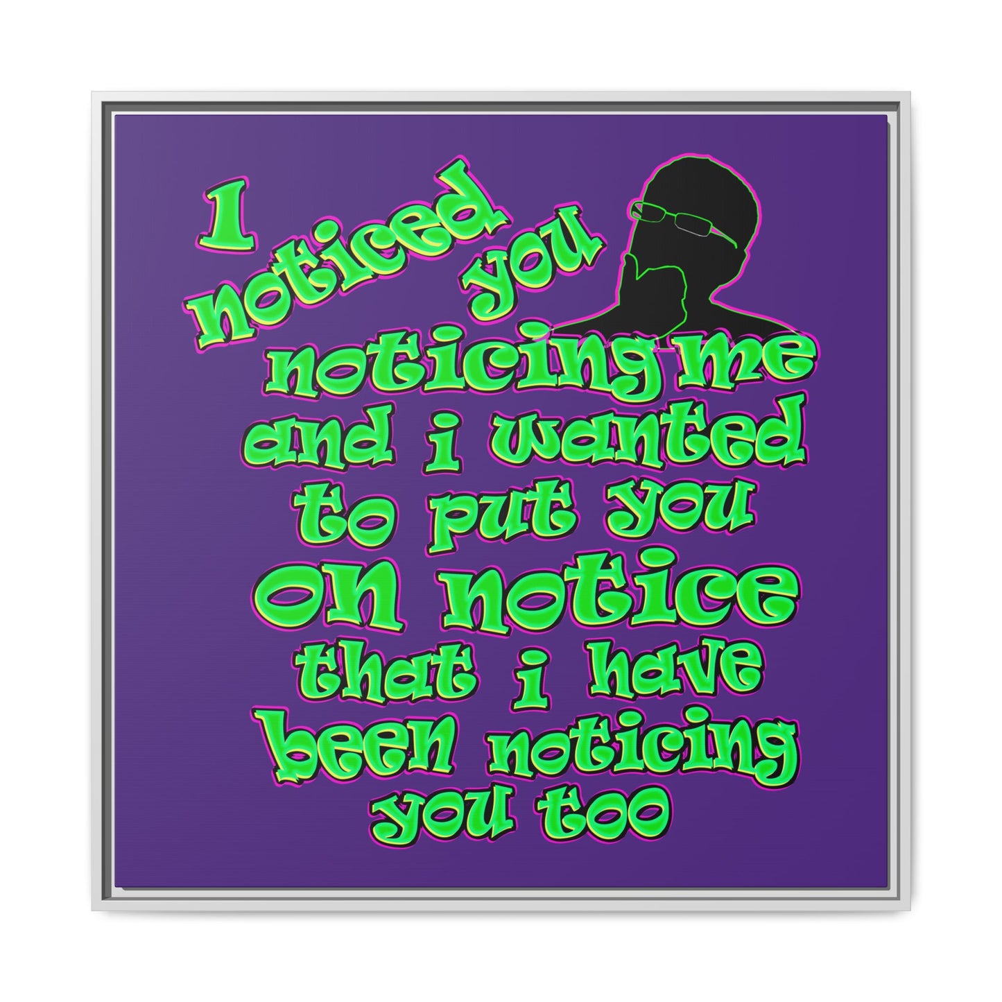 noticed you noticing - framed canvas art (purple)