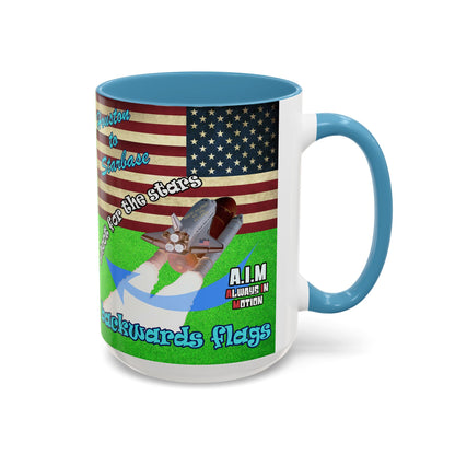 shoot for the stars - Accent Mug (green turf)