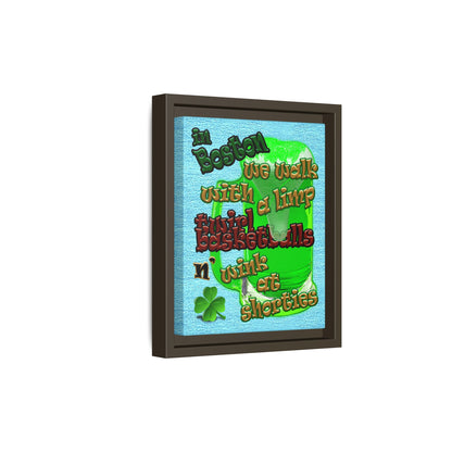 celtics logo - framed canvas art (faded blue)