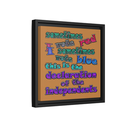 declaration of the independents - framed canvas art (light brown)