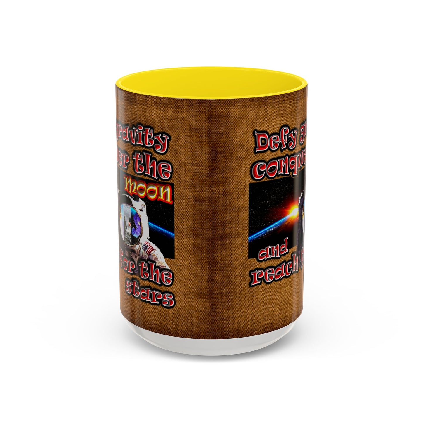 defy conquer reach - Accent Mug (brown papyrus)