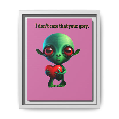 I don't care that your grey - framed canvas art (light pink)