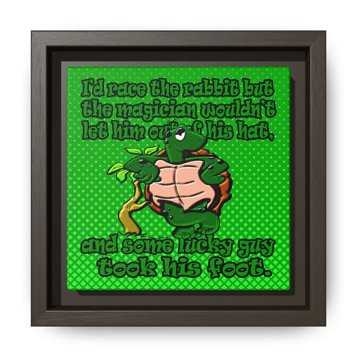 turtle race - framed canvas art (logo green)