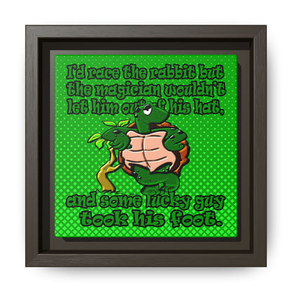 turtle race - framed canvas art (logo green)