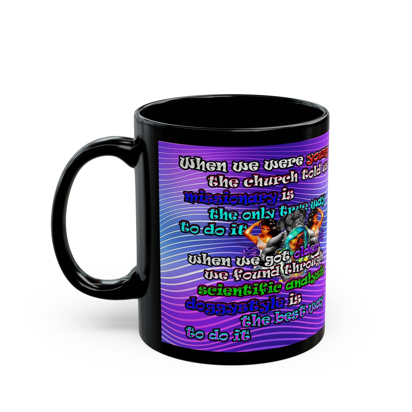 doggystyle - Black Mug (purple wave)