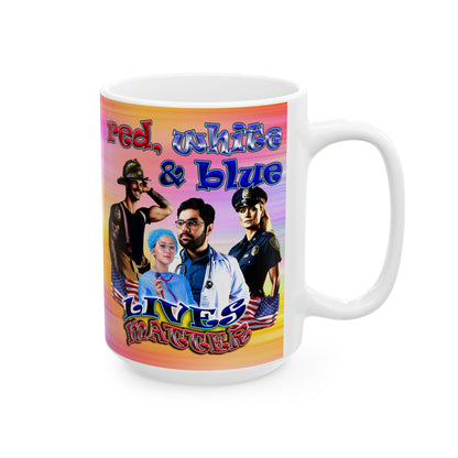 rw&b lives matter - White Mug (color blur)