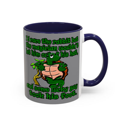 turtle race - Accent Mug (grey)