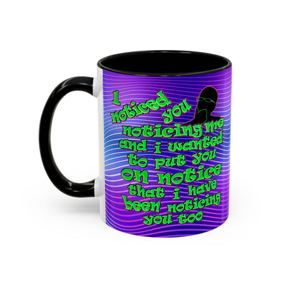 noticed you noticing - Accent Mug (purple wave)