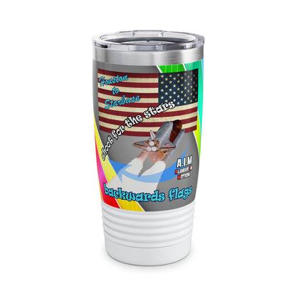 shoot for the stars - Ringneck Tumbler, 20oz (rainbow split)