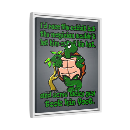 turtle race - framed canvas art (grey-light grey)