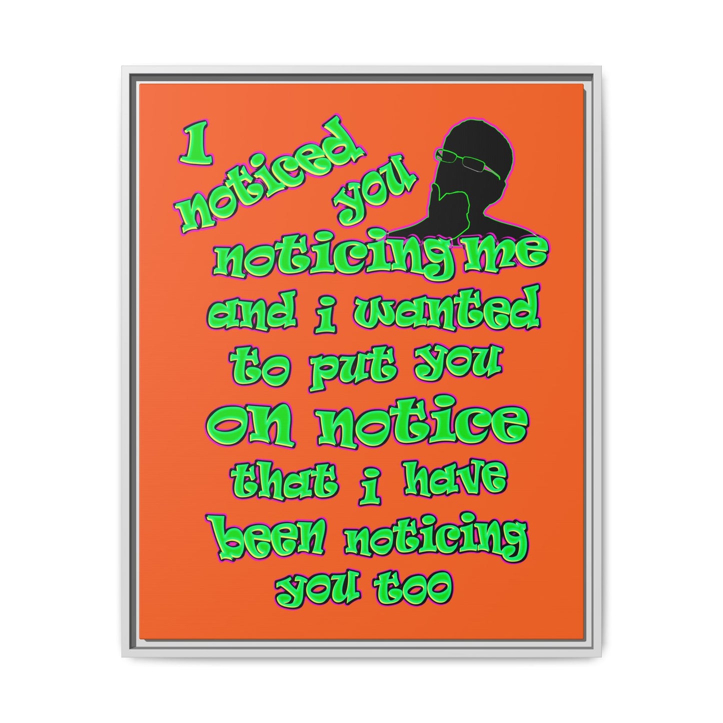 noticed you noticing - framed canvas art (orange)