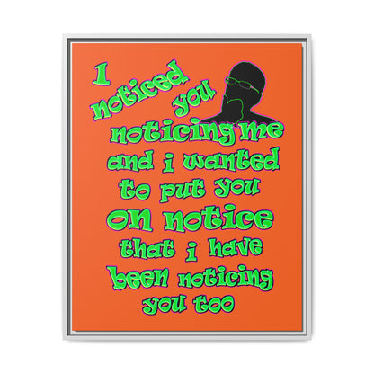 noticed you noticing - framed canvas art (orange)