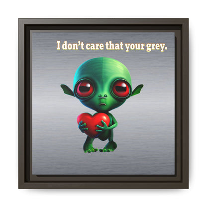 I don't care that your grey - framed canvas art (brushed nickel)