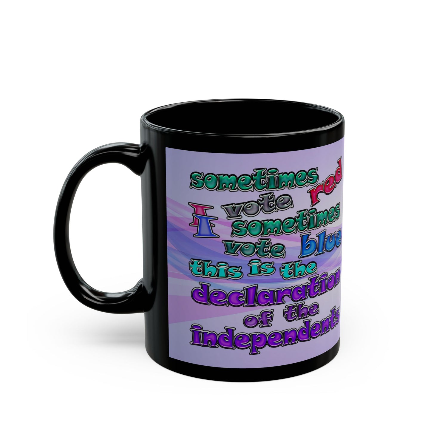 declaration of the independents - Black Mug (light blue-pink wave)
