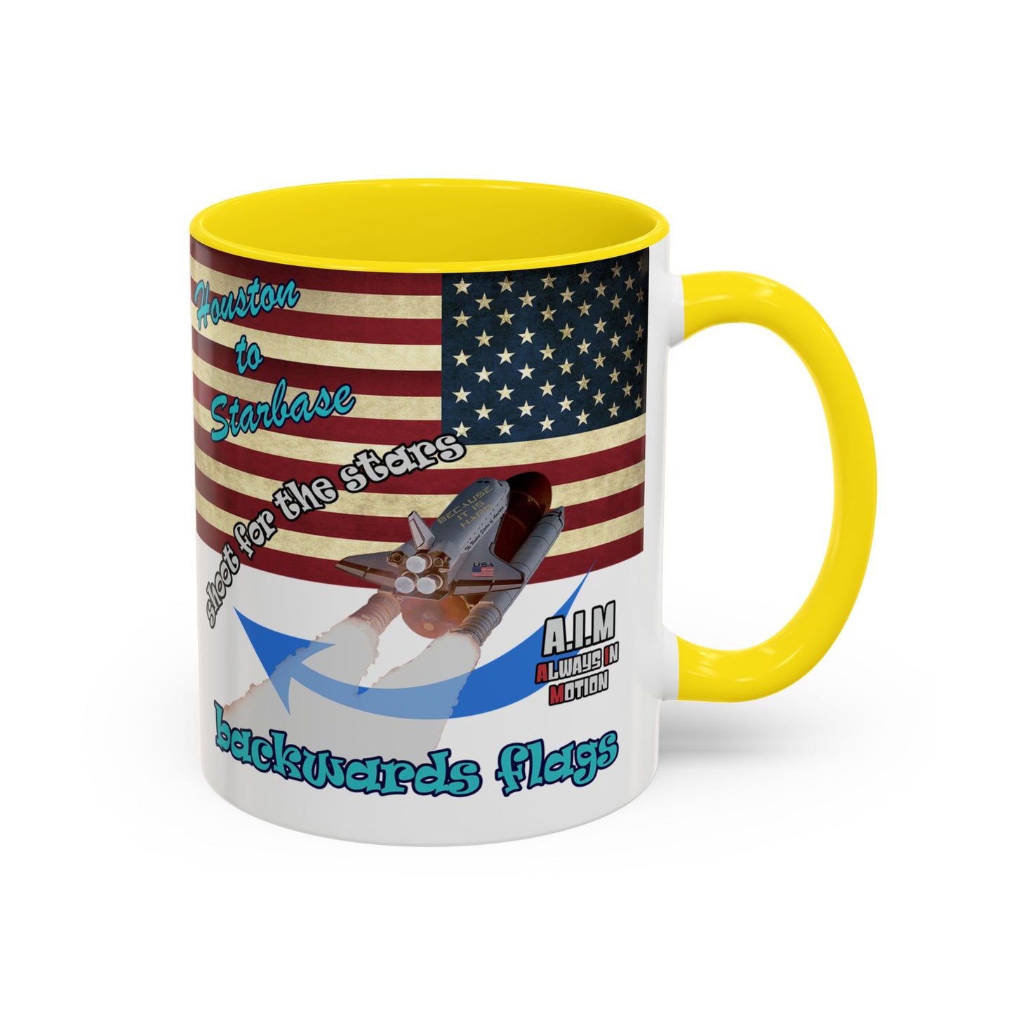 shoot for the stars - Accent Mug (white)