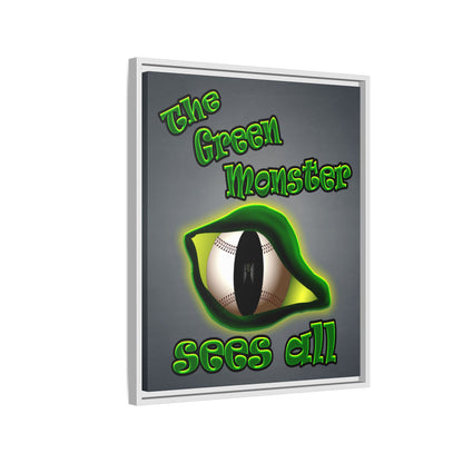 green monster - framed canvas art (grey-light grey)