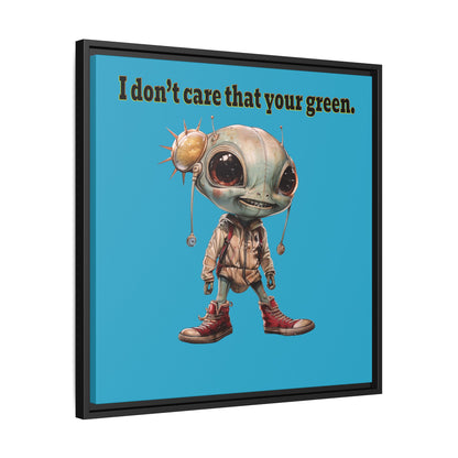 I don't care that your green - framed canvas art (turquoise)