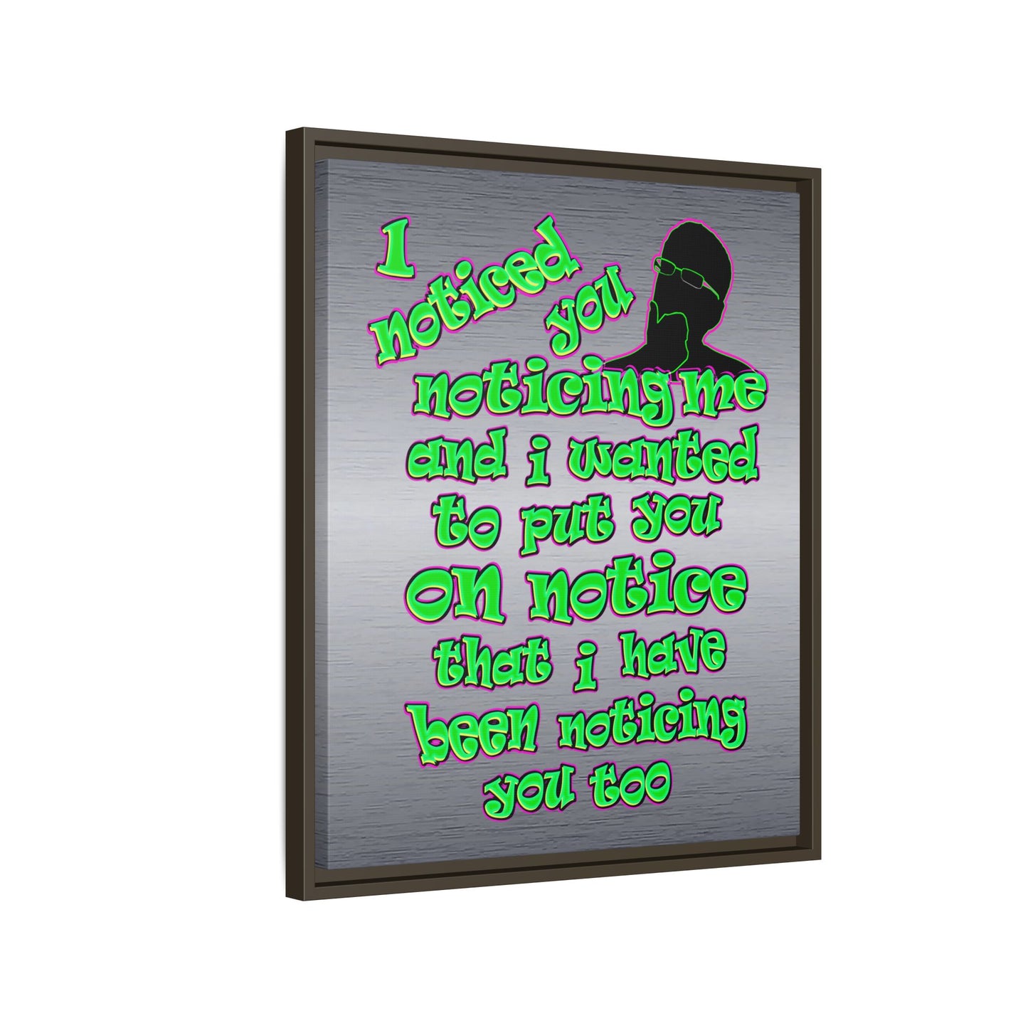 noticed you noticing - framed canvas art (brushed nickel)