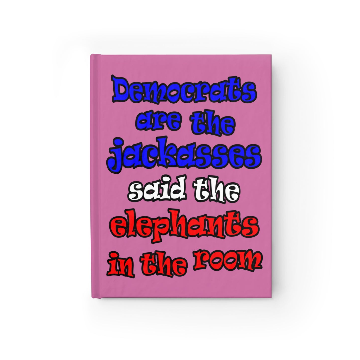 donkeys and elephants - journal-lined (light pink)