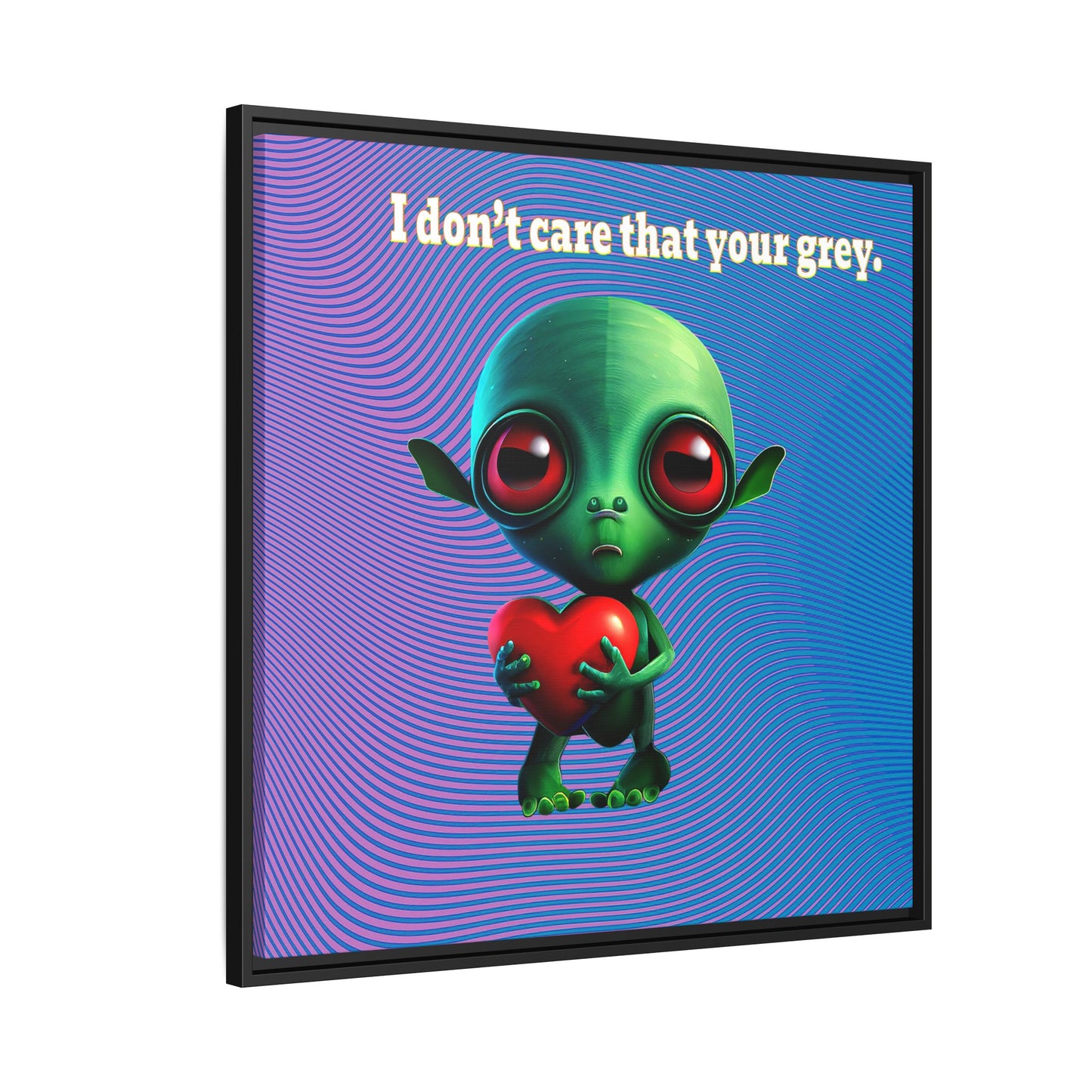 I don't care that your grey - framed canvas art (light blue-purple wave)