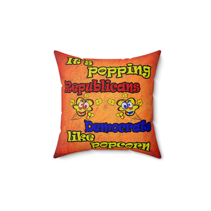 popping like popcorn - Faux Suede Square Pillow - (burnt orange)