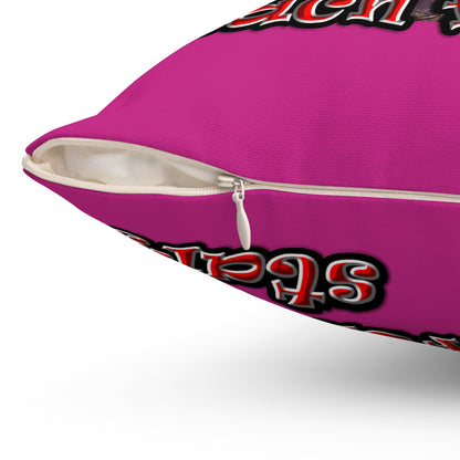 defy conquer reach - Spun Polyester Square Pillow - (pink)