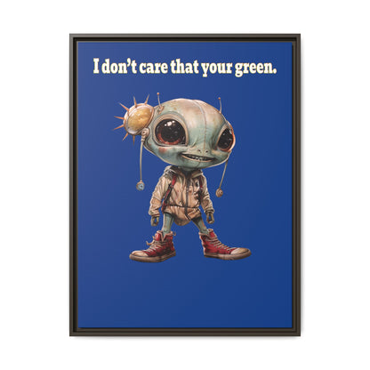 I don't care that your green - framed canvas art (dark blue)