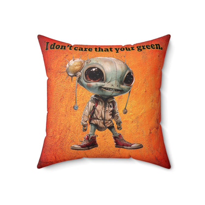 I don't care that your grey - Spun Polyester Square Pillow - (burnt orange)