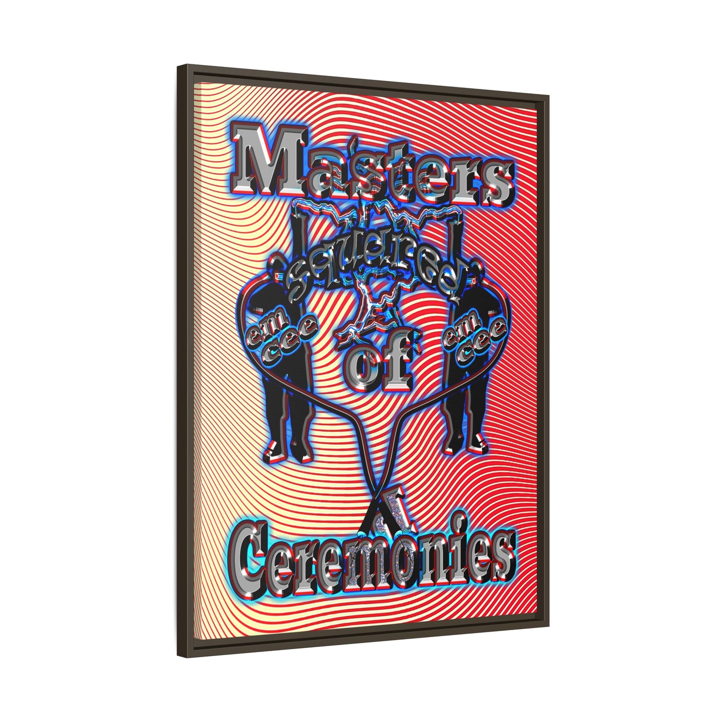 em cee squared - framed canvas art (yellow-orange wave)