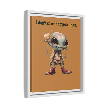 I don't care that your green - framed canvas art (light brown)