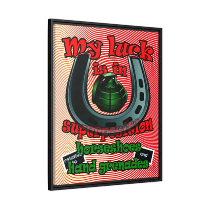 my luck - framed canvas art (yellow-orange wave)