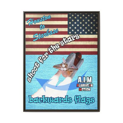 shoot for the stars - framed canvas art (faded blue)