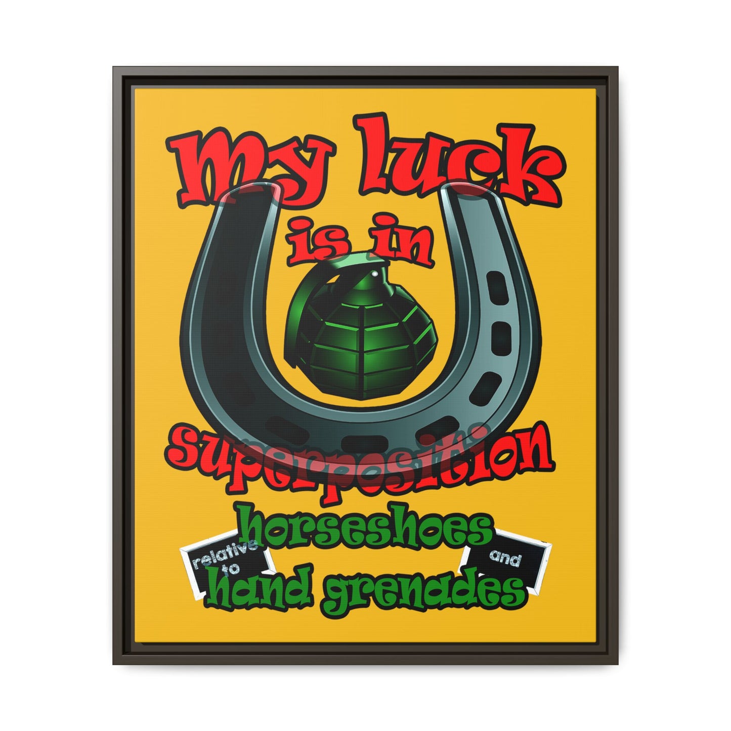 my luck - framed canvas art (yellow)