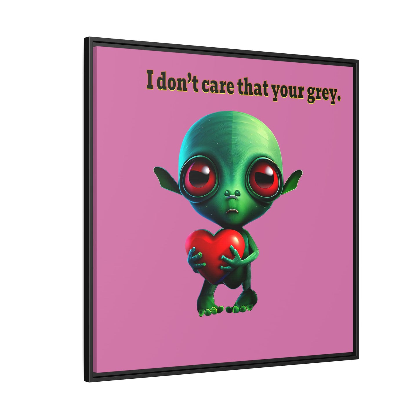 I don't care that your grey - framed canvas art (light pink)