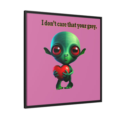 I don't care that your grey - framed canvas art (light pink)