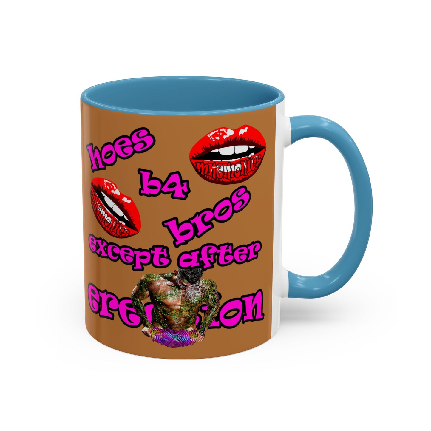 hoes b4 bros - Accent Mug (light brown)