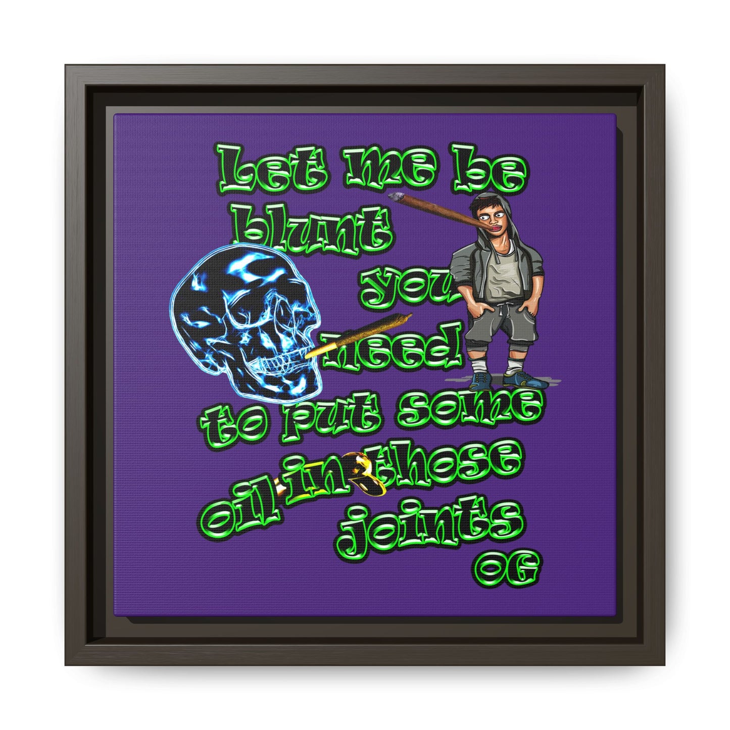 og - framed canvas art (purple)