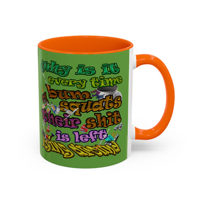 the bum's shit - Accent Mug (green)