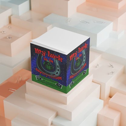 my luck - note cube ('snoops' background)