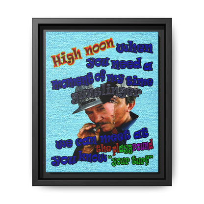 high noon - framed canvas art (faded blue)