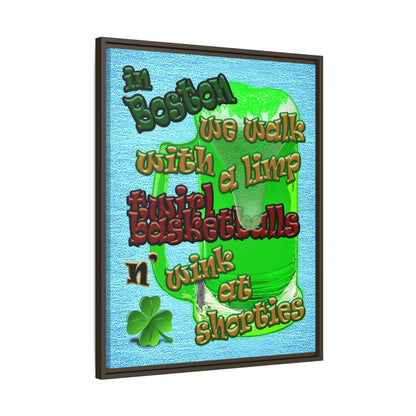 celtics logo - framed canvas art (faded blue)