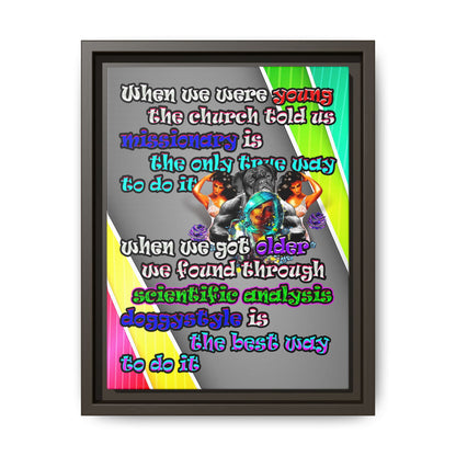 doggystyle - framed canvas art (rainbow split)