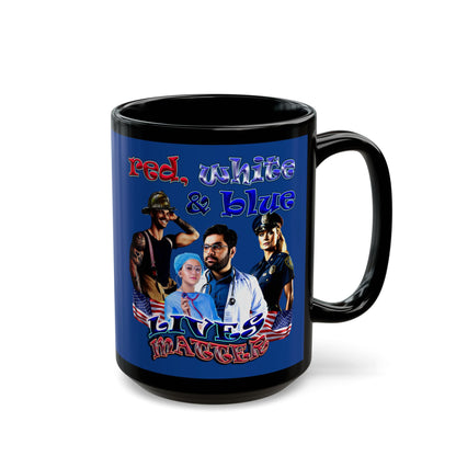 rw&b lives matter - Black Mug (dark blue)