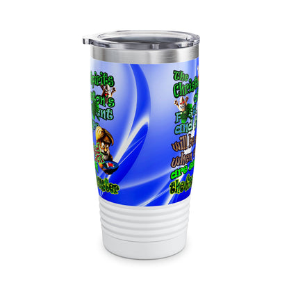 christmas spirits of boston - Ringneck Tumbler, 20oz (blue-white wave)