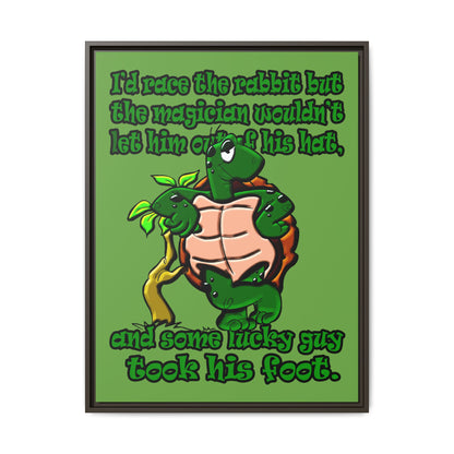 turtle race - framed canvas art (green)