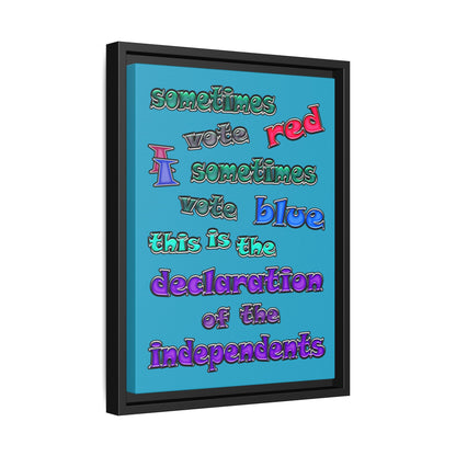 declaration of the independents - framed canvas art (turquoise)